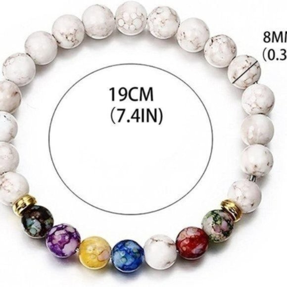 New Chakra Bracelets for Women Reiki Healing Crystals Yoga Beads Stretch - Picture 6 of 6